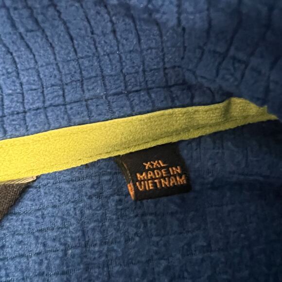 Orvis 1/4 Zip Pullover Mens XXL Blue Trout Bum Fleece Outdoor Fishing Hiking - Picture 6 of 9